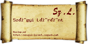 Szügyi Lóránt névjegykártya