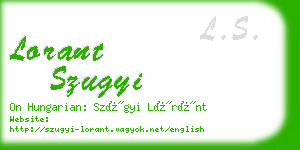 lorant szugyi business card